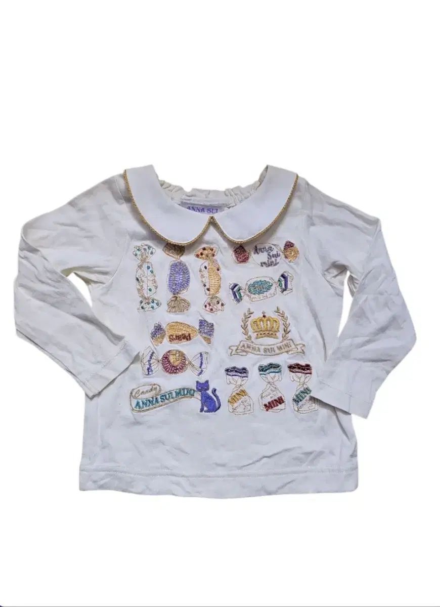 新作，お買い得 anna sui(アナスイ) ミニ キャンディー 刺繡 長袖 Tシャツ 90 その他