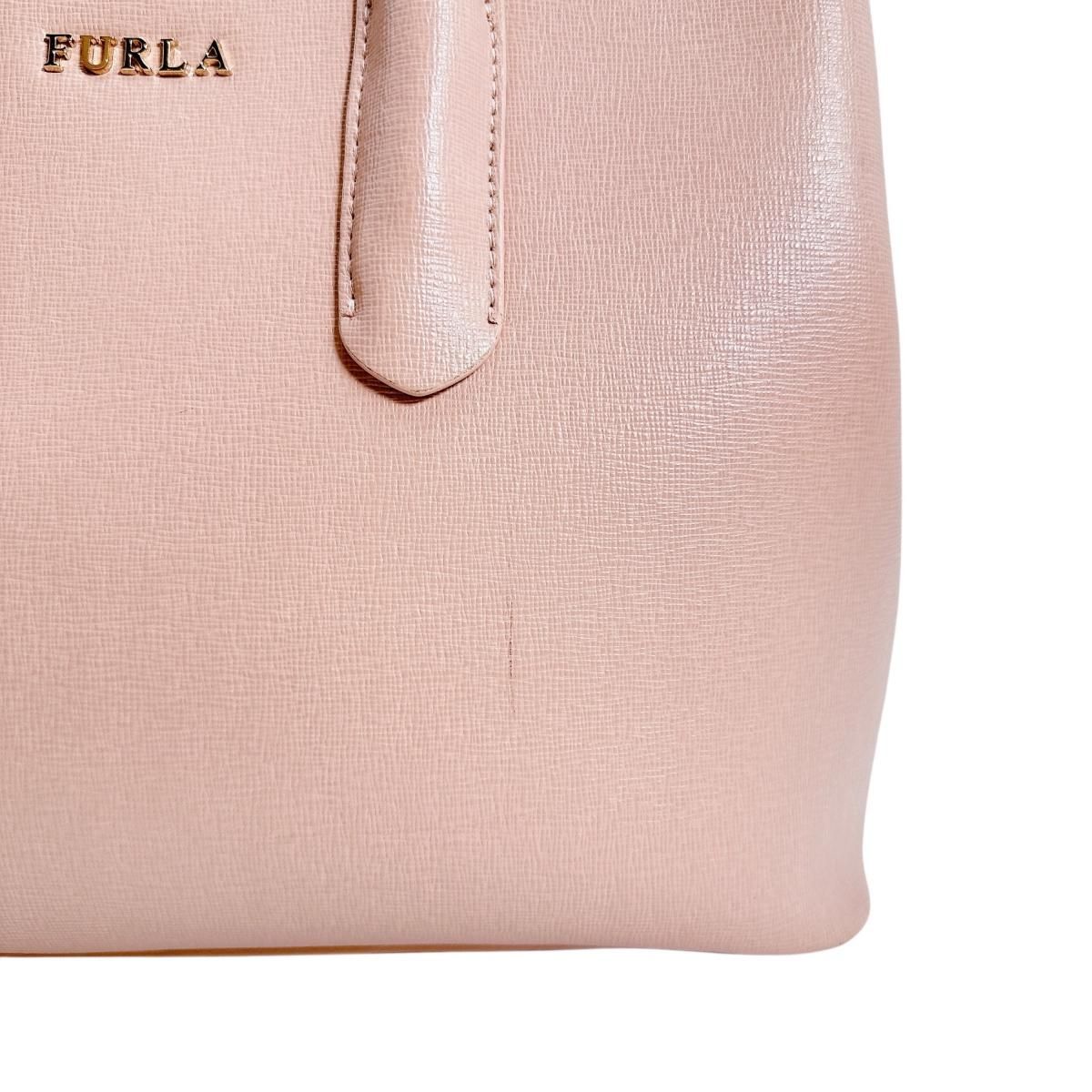 フルラ G7280 型押しレザー ハンドバッグ Furla ピンク - メルカリ