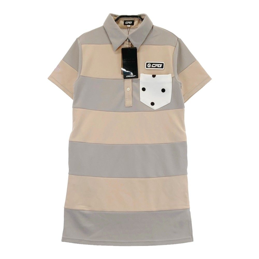 サイズ：1 CPG GOLF シーピージーゴルフ 2023年モデル 半袖ワンピース ボーダー柄 ベージュ系 [240101370416] ゴルフウェア レディース ストスト