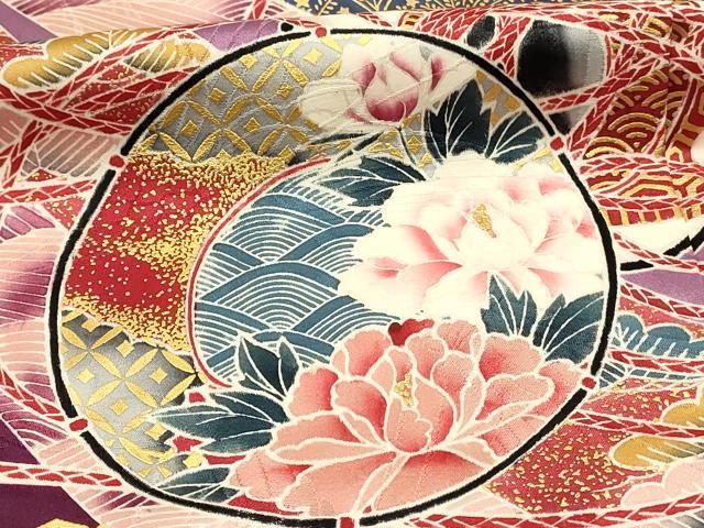 平和屋着物□豪華振袖 刺繍 鳳凰花文 暈し染め 金彩 正絹 逸品
