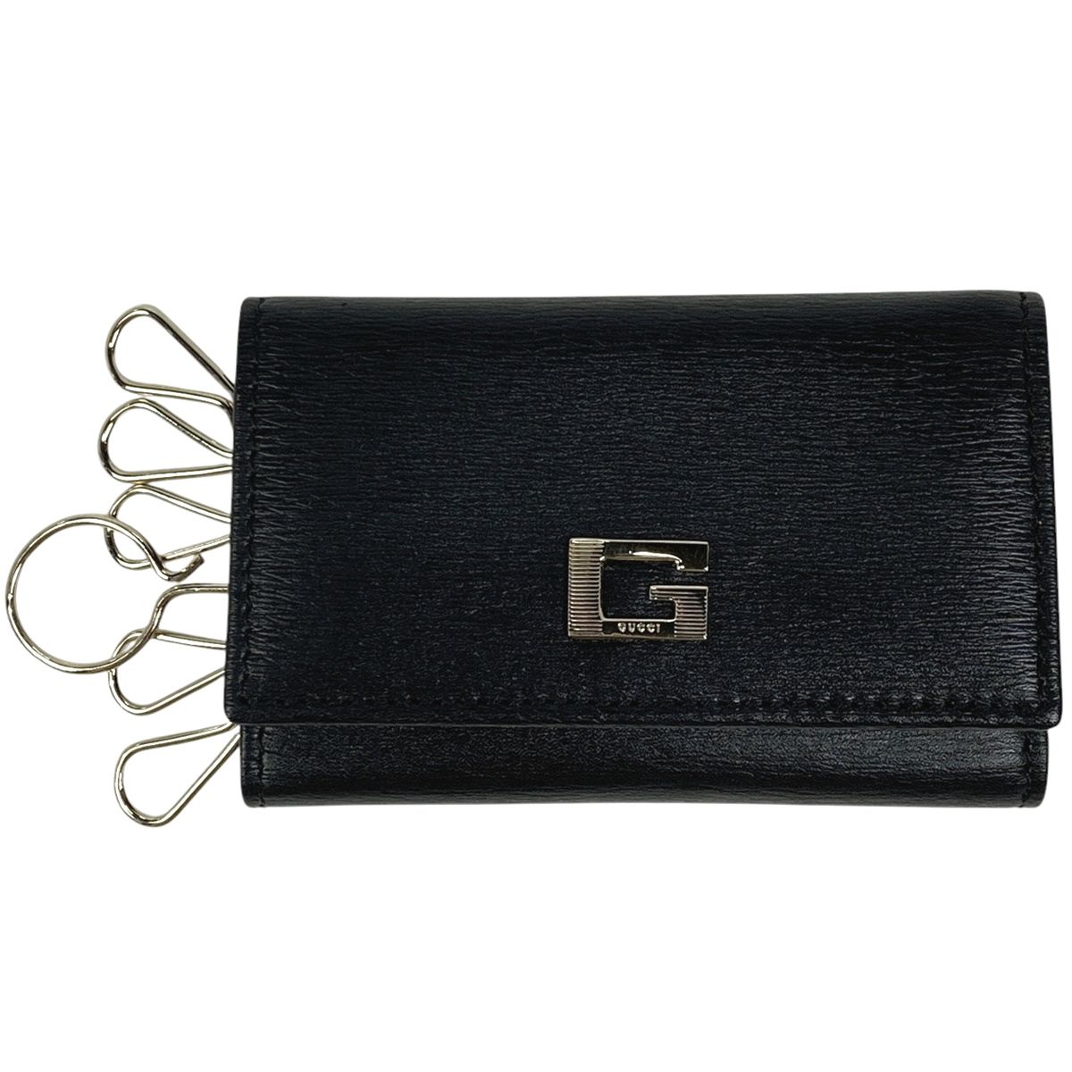 グッチ GUCCI Gロゴ 6連 キーケース キーフック キーケース レザー ブラック レディース