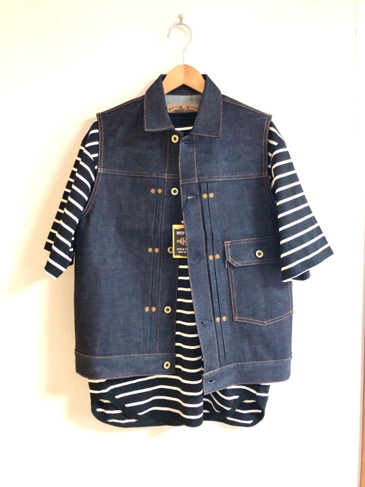 ◎ViSE REDTAiL バイス レッドテイル Cross Denim Vest 4th デニム