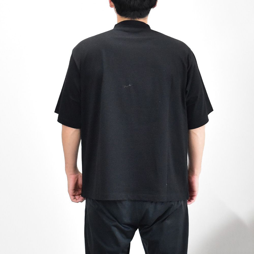 【新品】大人もOK MARNI シャツ 半袖 ロゴ ブラック 12Y 150cm マルニ Tシャツ メンズ モックネック ロゴ シンプル 半袖