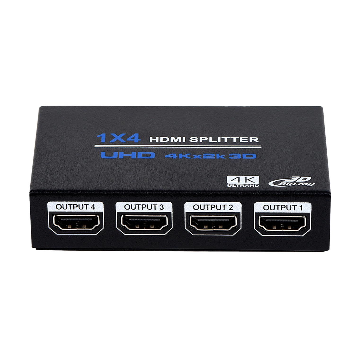[Popular Item] Splitter 1 Input HDMI 4 Output HDMI Splitter Audio Video Distributor Box HDMI Splitter 3D 4K x 1x4 2K HDTV, STB, DVD, PS3, Projector, etc.