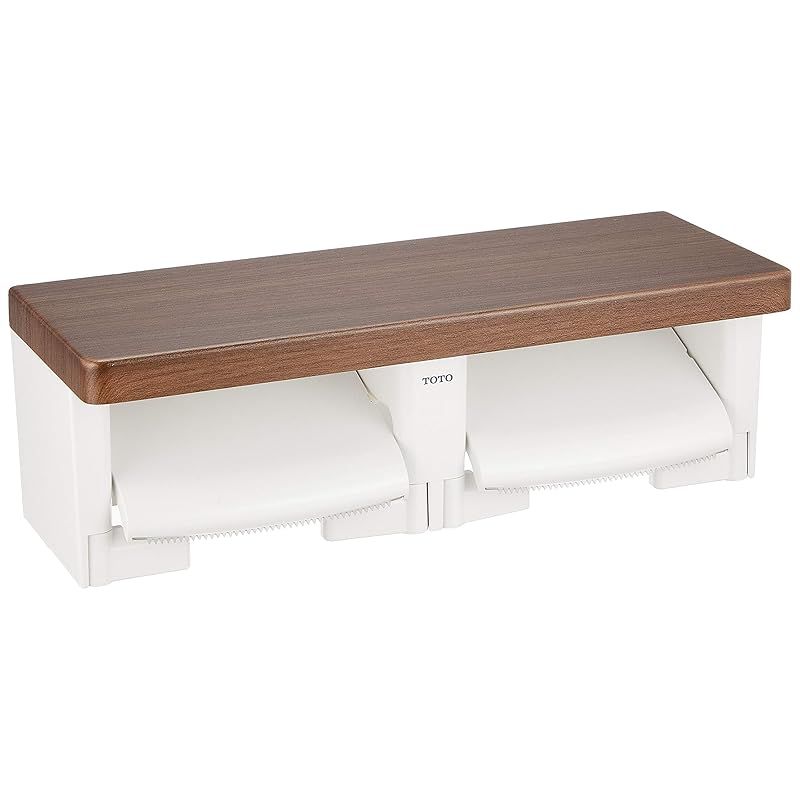 TOTO 二連紙巻器 棚付き 木質 YH600FMR MW ダルブラウン 1