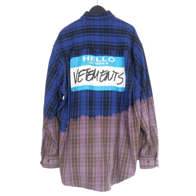 ヴェトモン VETEMENT HELLO My Name Is チェック柄 オーバーサイズ