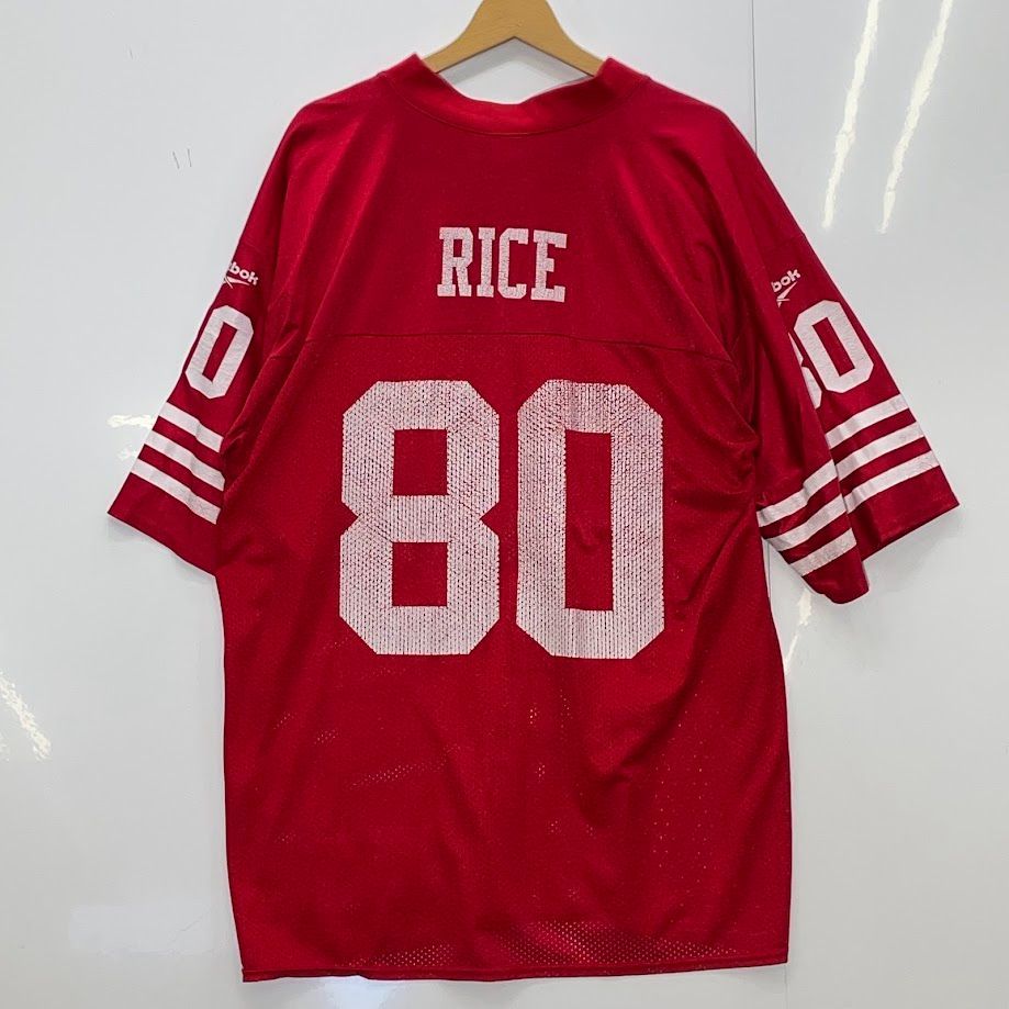 Riddell 米国製 アメフト ラグビー ゲームシャツ 半袖 Tシャツ M NFL エヌエフエル Reebok VINTAGE COLECTION RICE80 ゲーム