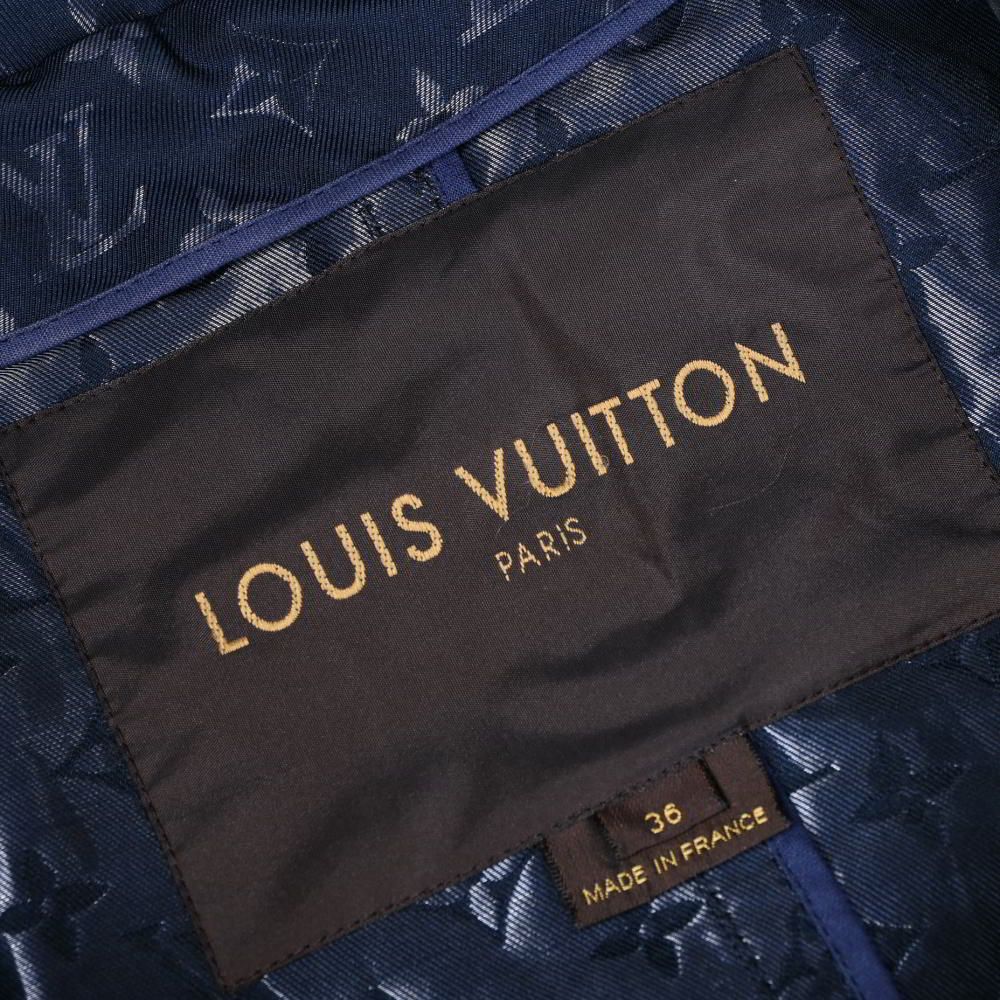 【未使用級】 ルイヴィトン トレンチコート ネイビー 36 モノグラム ベルト付 LOUIS VUITTON ベルト付き モノグラム トレンチ コート 36