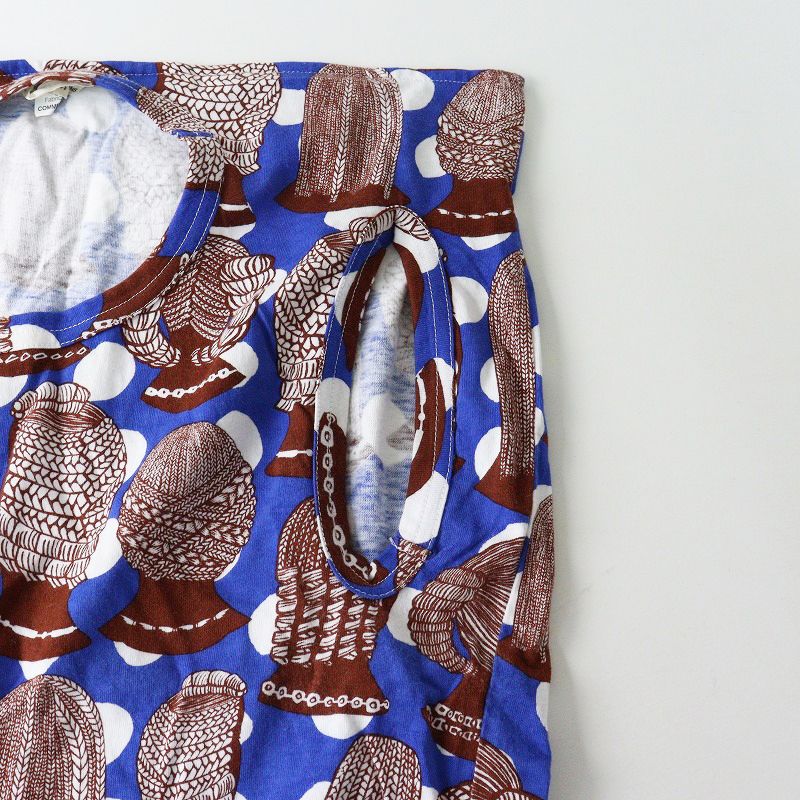  AD 2007 コムデギャルソン COMME des GARCONS アフリカンヘアスタイルプリントノースリーブカットソー S ブルー アンサンブル トップス