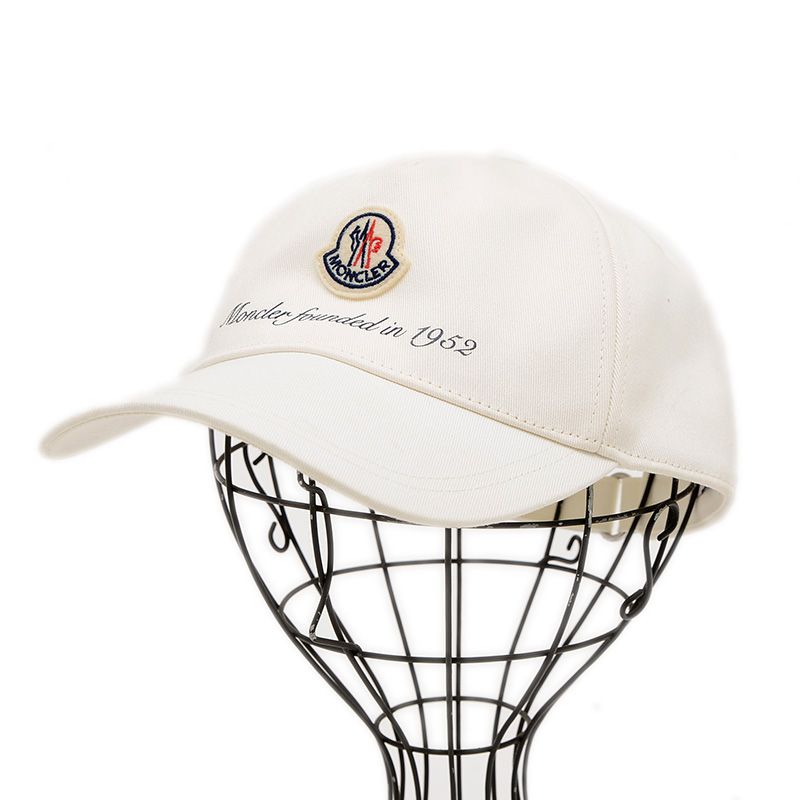 モンクレール　キャップ　ホワイト モンクレール MONCLER 19SS BERRETTO BASEBALL 帽子 キャップ