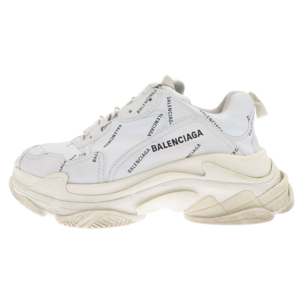 BALENCIAGA (バレンシアガ) TRIPLE S 536737 トリプルエス ダッドスニーカー 総柄ロゴ ローカットシューズ ホワイト