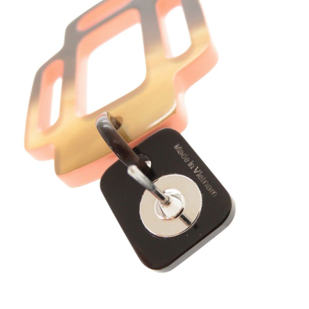 HERMES バッファローホーンピアスブラウン/ピンク