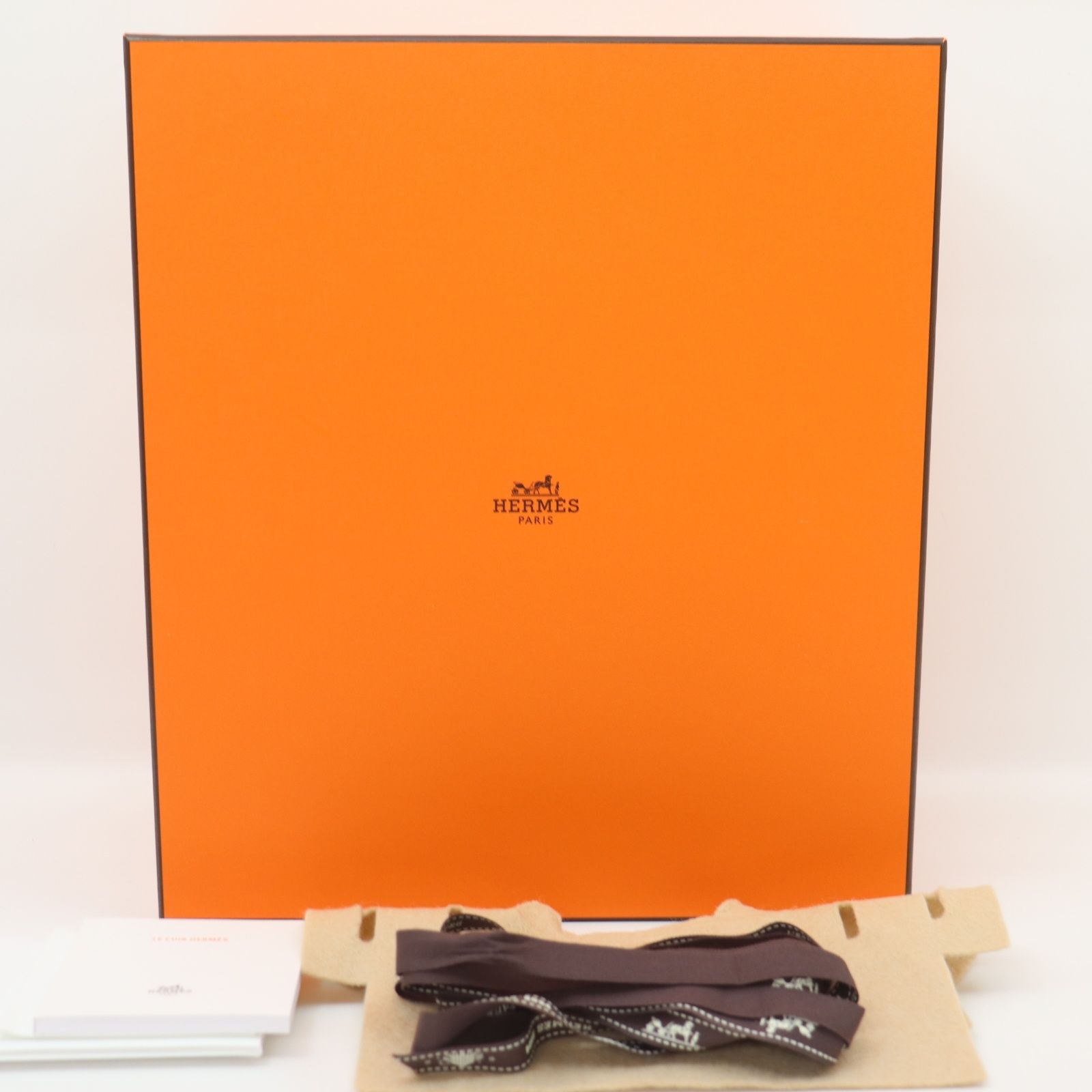 ITH0Z9T0I6BW HERMES エルメス バーキン25 1497□ 空箱 ボックス インテリア オレンジ 冊子 フラップカバー付き リボン