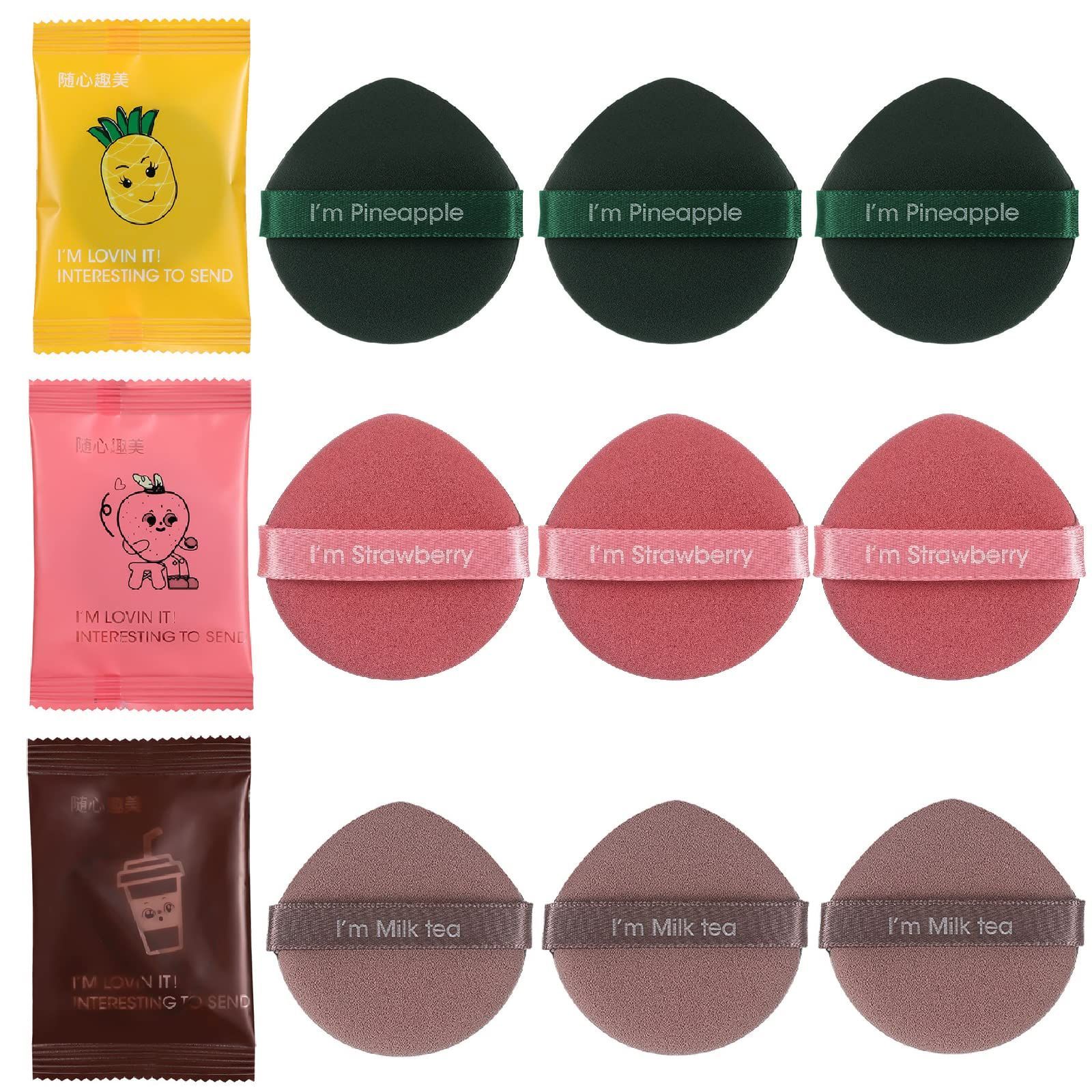 数量 メイクパフ メイクスポンジ スポンジ メイク用パフ パフ 3層構造 クッションファンデ 入り サムコス レッド グリーン 褐色