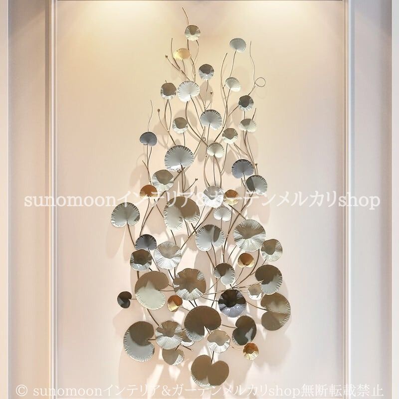 蓮 ウォール アート ハス 葉 縦掛け 横掛け 壁掛け インテリア おしゃれ かわいい エレガント 神秘的 オブジェ 北欧 リビング 玄関 カフェ バー