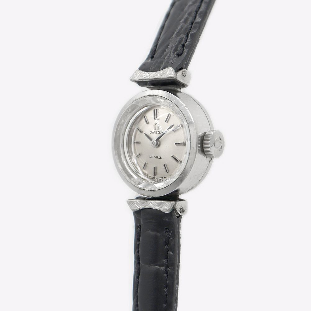 OMEGA オメガ DeVille デビル カットガラス Cal 485 511 286 17石 シルバー SS ステンレス レディース 手巻き  アンティーク ヴィンテージ デヴィル【腕時計】【中古】