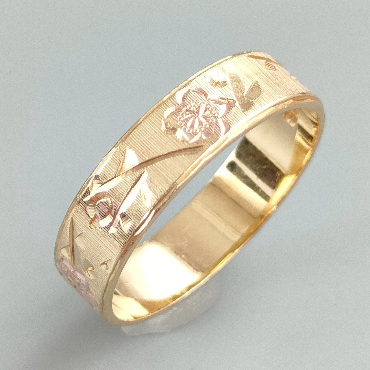 18金 K18 桜 和柄 デザインリング メンズ 3.37g 18号 B670