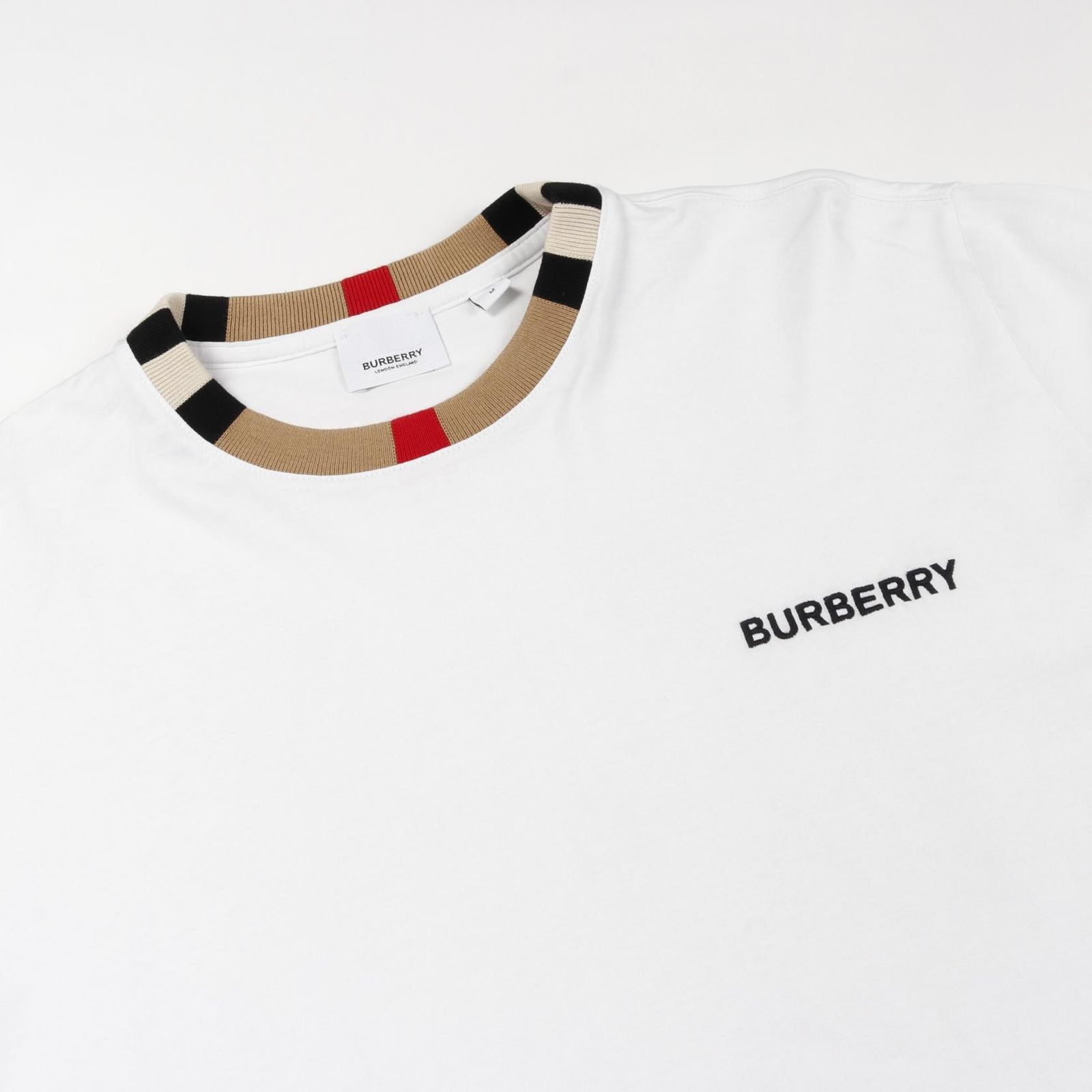 バーバリー BURBERRY カットソー JARRAD チェックネック ホワイト
