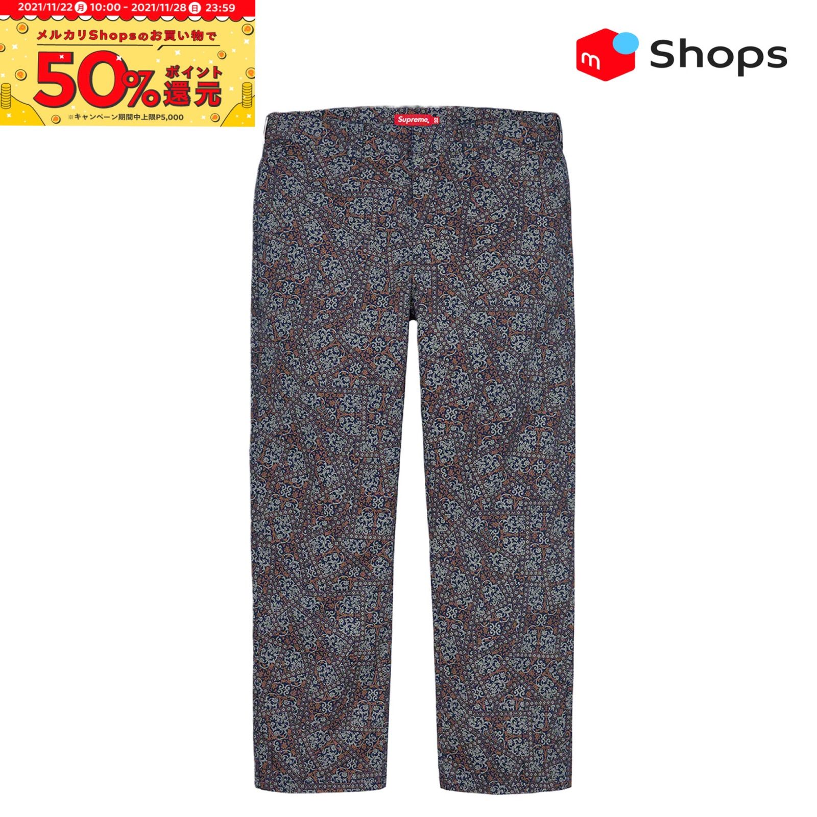 Supreme Work Pant Light Navy FloralCards - メルカリ