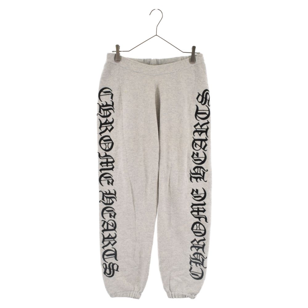 CHROME HEARTS クロムハーツ Y NOT ARM LOGO EMBROIDERY CASHMERE SWEATPANT ワイノット ロゴ刺繍カシミヤスウェットパンツ ニットパンツ ロゴ刺繍 グレー