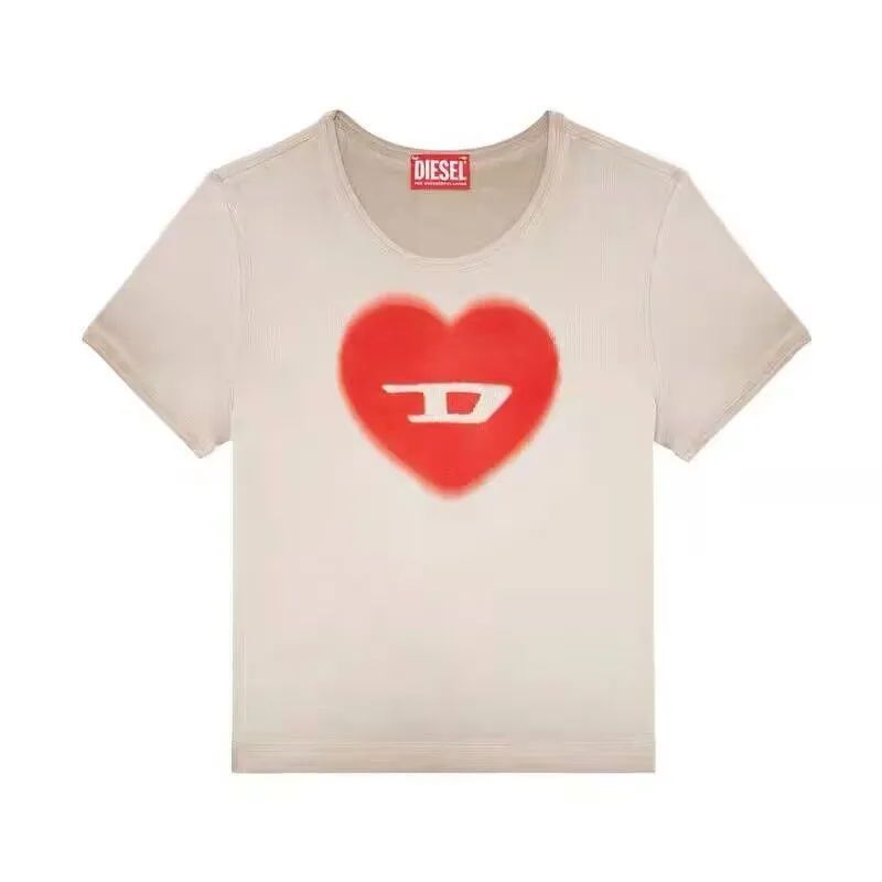 DIESEL T-Ele ハートロゴ　babyT Tシャツ-S DIESEL / T-Ele / ハートロゴ / BABY Tシャツ / WHITE / BLACK