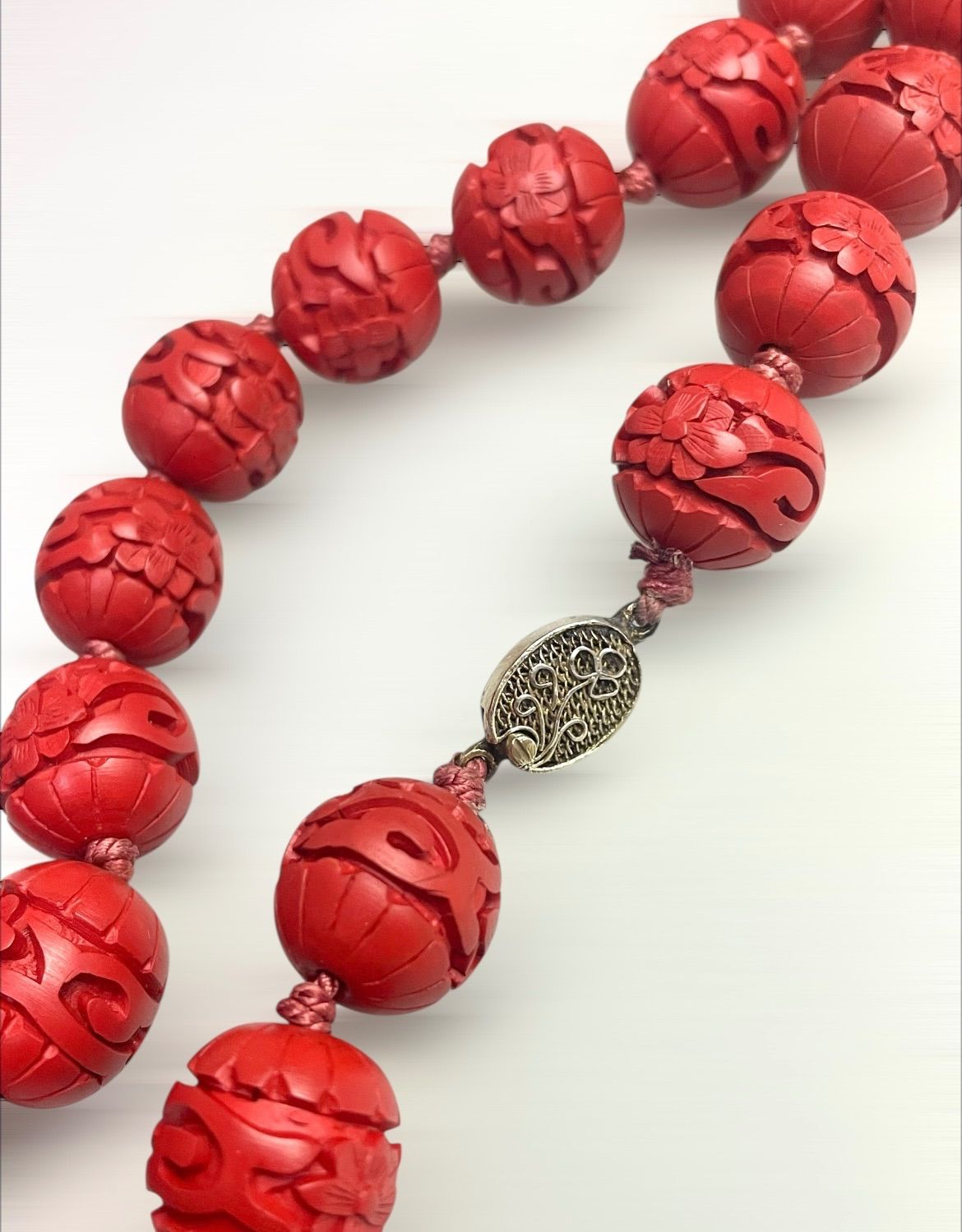 彫漆ネックレス 堆朱ネックレス 中国大玉ネックレス 彫漆ネックレス 堆朱ネックレス 中国大玉ネックレス レッド