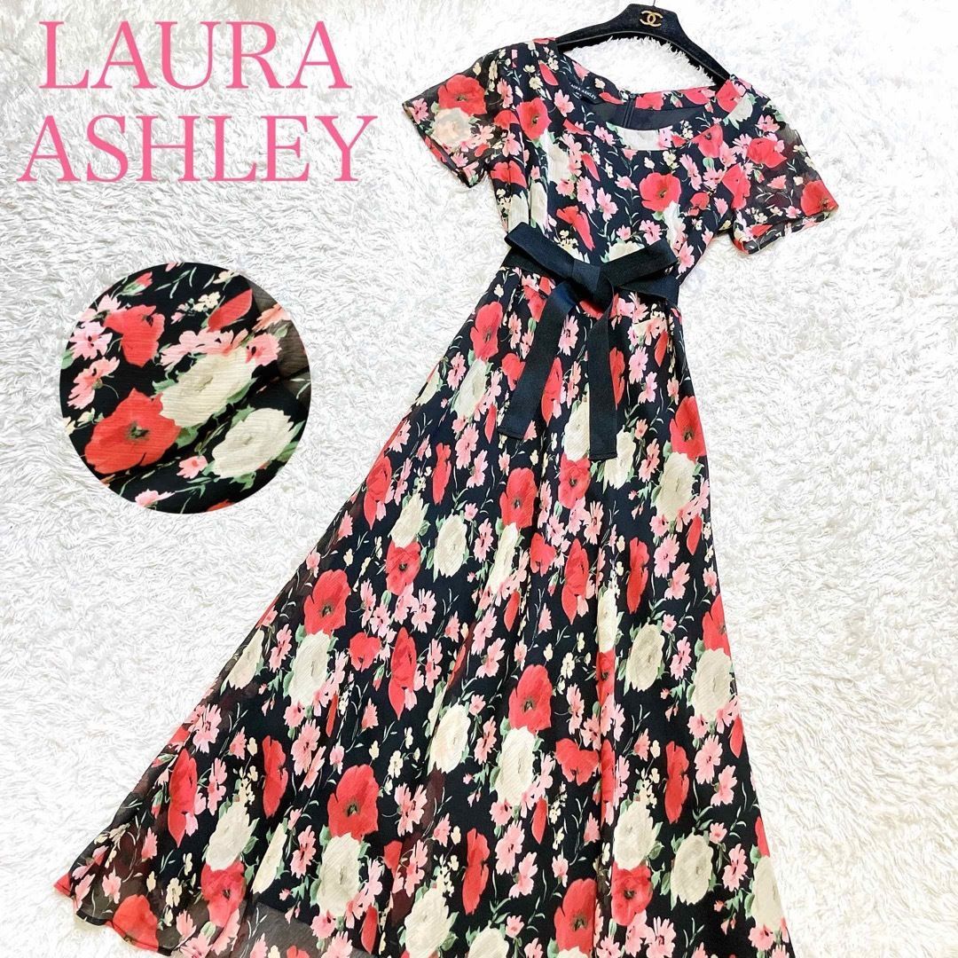 ローラアシュレイ 花柄ワンピース LAURA ASHLEY ローラアシュレイ X L