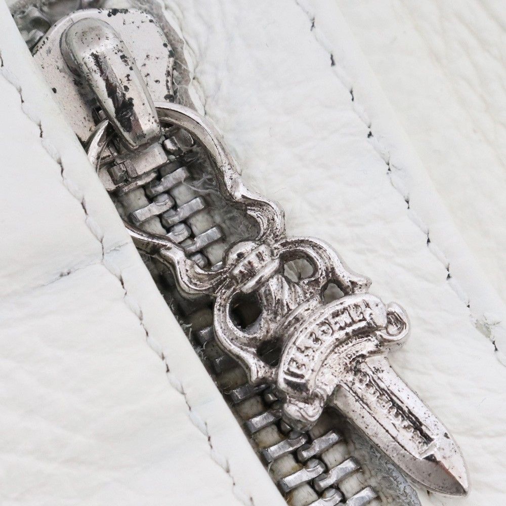 クロムハーツ ChromeHearts Wave ウェーブ ホワイト CHROME HEARTS クロムハーツ ミニ ウェーブ ウォレット ホワイト 財布