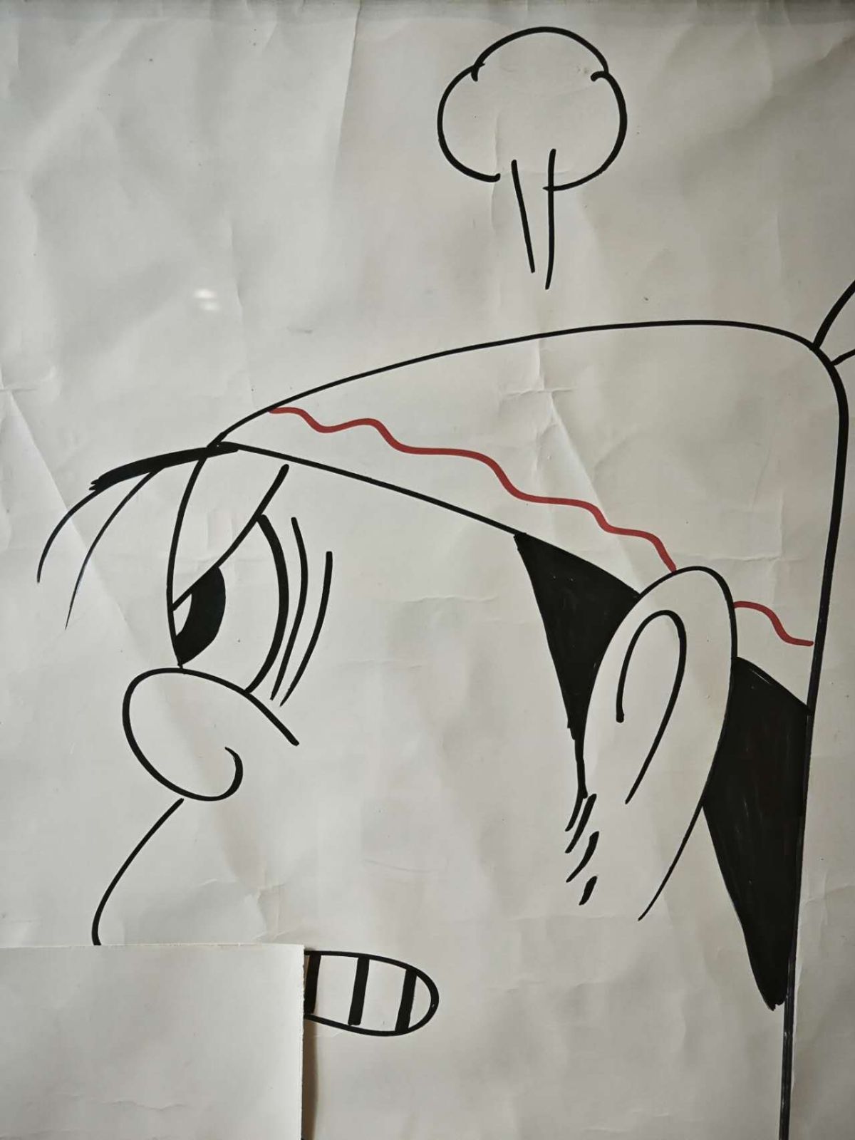 昭和49 漫画家 富永一朗 怒りの表情キャラクター スケッチ額装 漫画 レトロポップ 絵画 作品