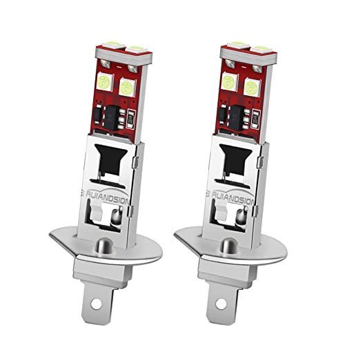 アイスブルー Ruiandsion H1 LEDフォグランプ 電球 アイスブルー 10-30V 3030 6SMDカーフォグライト用（2パック）