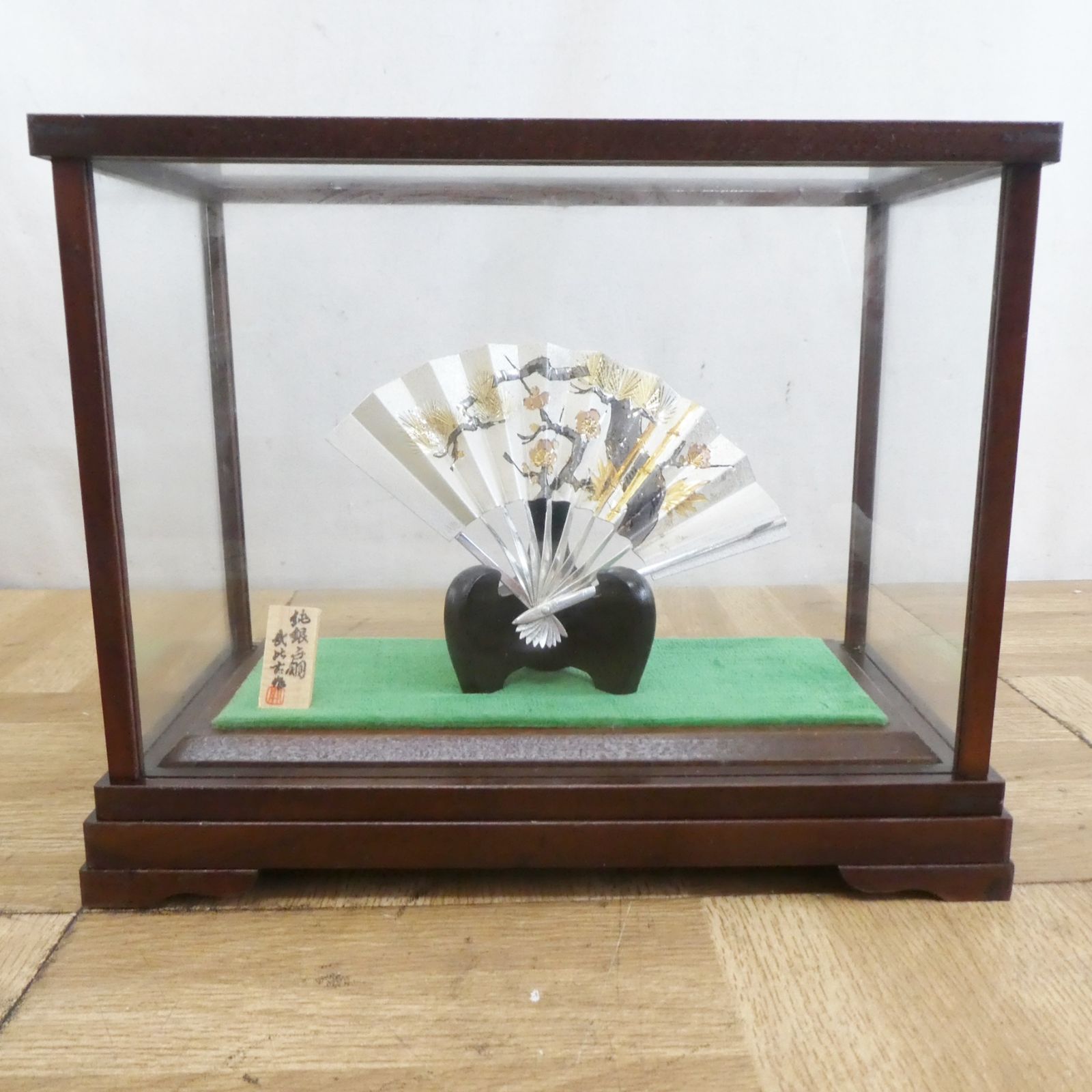 R222 ♥ 武比古作 純銀 扇 35g ケース付き 縁起物 |10