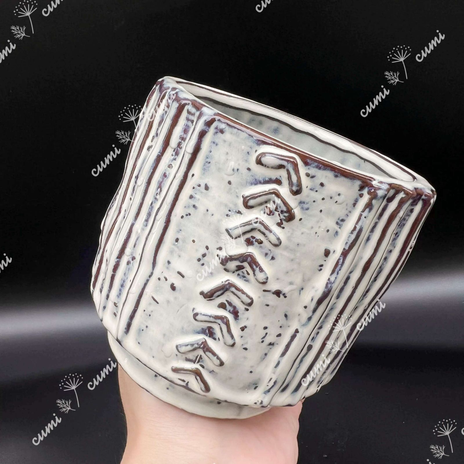 紅花海棠形陶器鉢 盆栽鉢 山野草鉢 多肉植物 植木鉢 小品大品