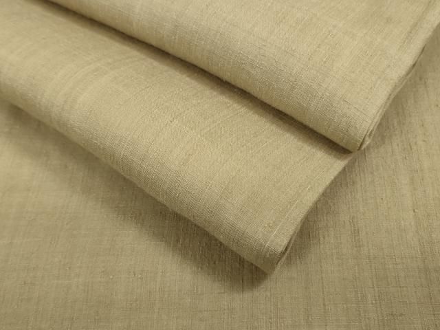 平和屋着物 上 本場結城紬 重要無形文化財 単衣 色無地 枯色 DZAA9658kh5