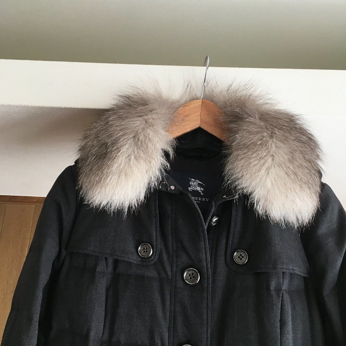 美品 BURBERRY LONDON バーバリーロンドン 高級 ウール ファー