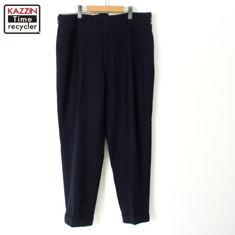 50s vintage ノータック ウール スラックスパンツ メンズ XL~サイズ