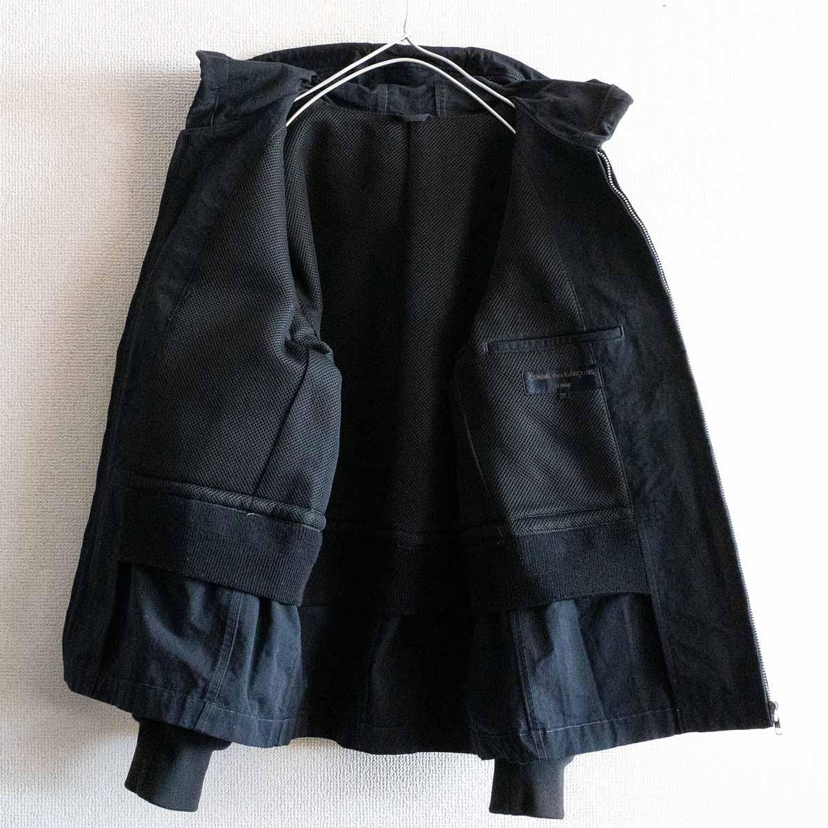 90s/アーカイブ】COMME des GARCONS HOMME【ナイロン フーデッド ボンバージャケット】M ブラック コムデギャルソン オム  2411742 - メルカリ