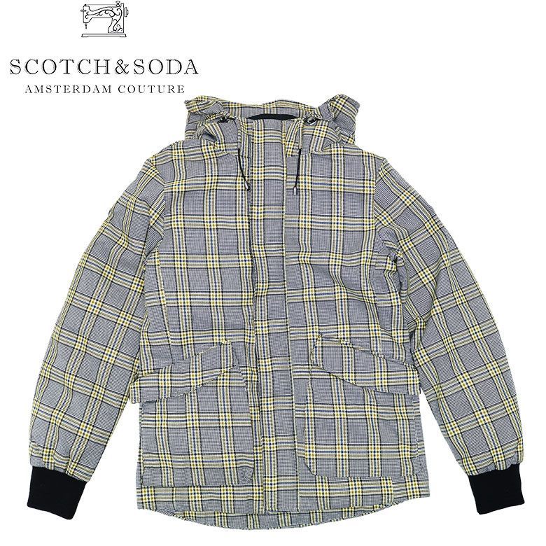 SCOTCH＆SODA(スコッチ&ソーダ) ギンガムチェック柄 コットン 長袖 シャツ COLOR：SAX（ブルー系チェック柄） SCOTCH\u0026SODAスコッチアンドソーダ Checked Jacket パッド入り