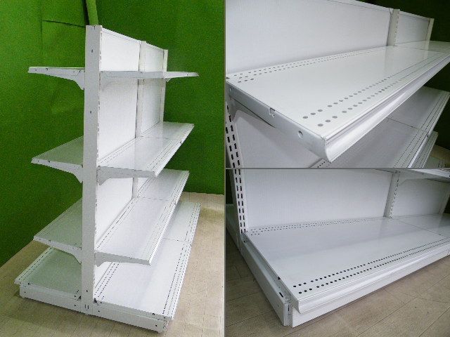 TODA製 H150cm×W88cm 3連結両面3段什器 背面ボード(画像は2連結