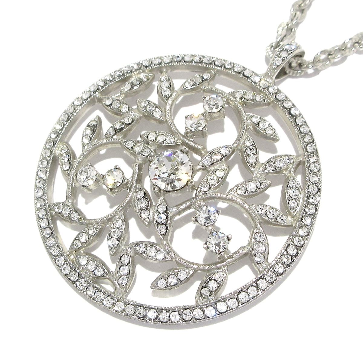 FOXEY フォクシー ネックレス - シルバー×クリア リーフ