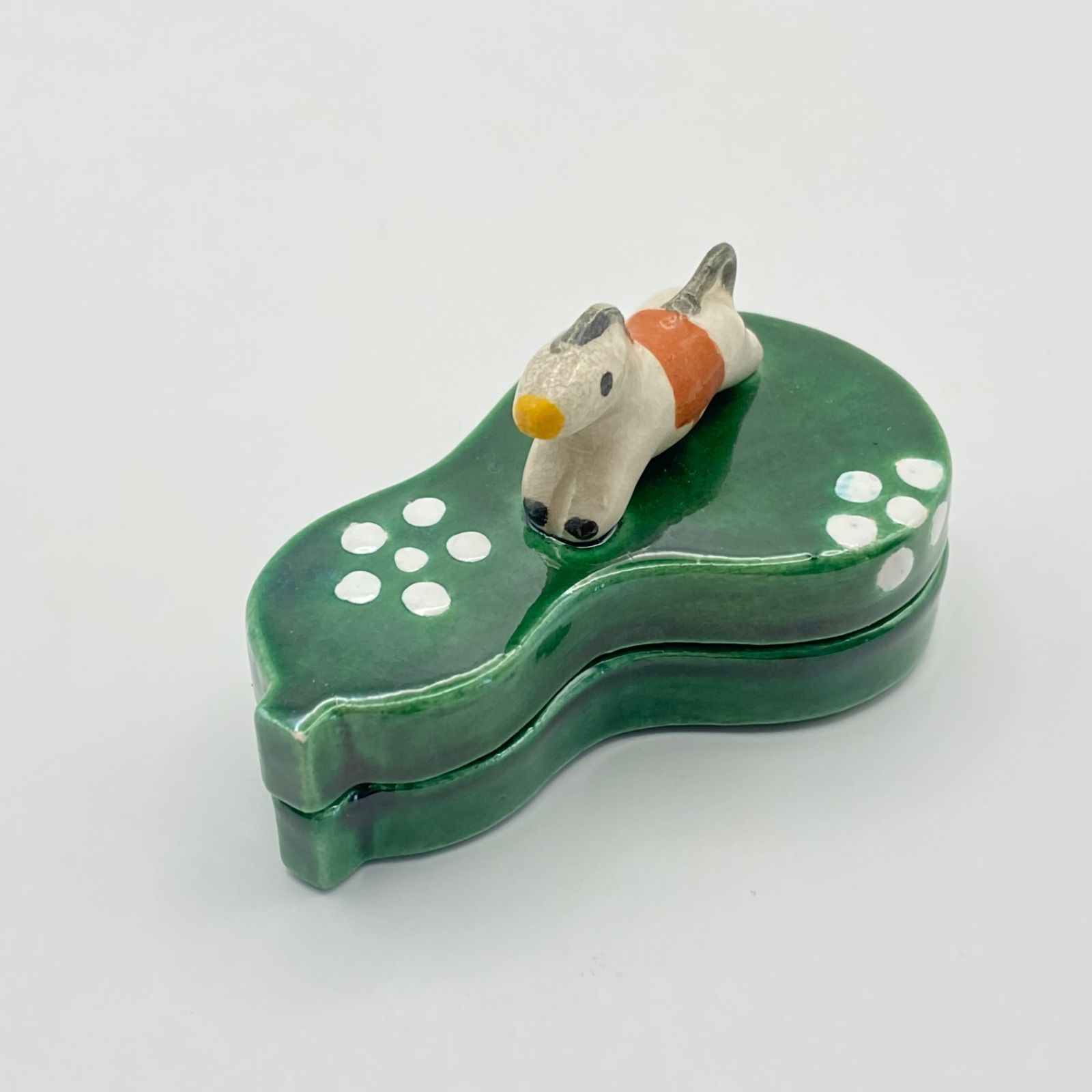 香合 青楽 瓢箪駒 佐々木松楽 紙箱入 茶道具 香道具 楽焼 干支 伝統工芸品