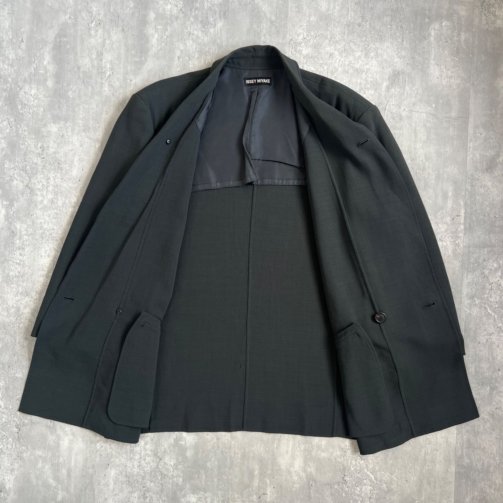 Fd012 90s ISSEY MIYAKE MEN イッセイミヤケメン アーカイブ 変形ショールカラー ウールジャケット ME23-FD012 Mサイズ ...