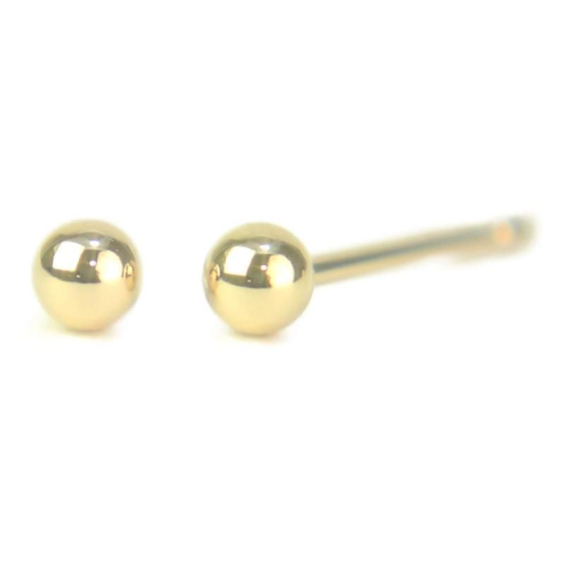 セカンドピアス 18金 軸太 K18PGピンクゴールド丸玉ピアス 3mm 太さ0.9mm長さ10mm 1ペア両耳販売 幅太 yokomountain シリコンキャッチ大