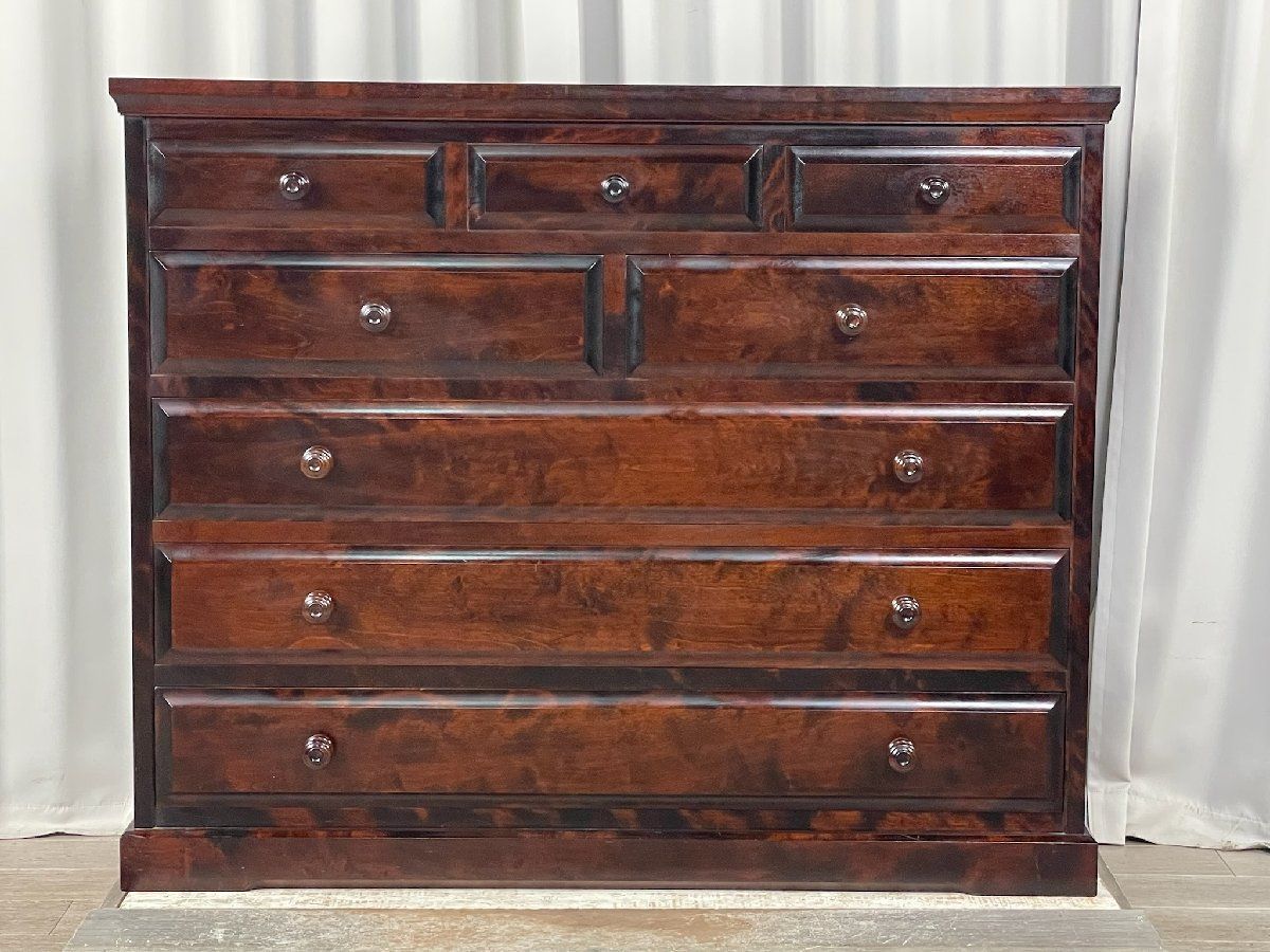 福島民芸 民芸家具 整理箪笥 樺けやき からくりタンス 美品 送料無料