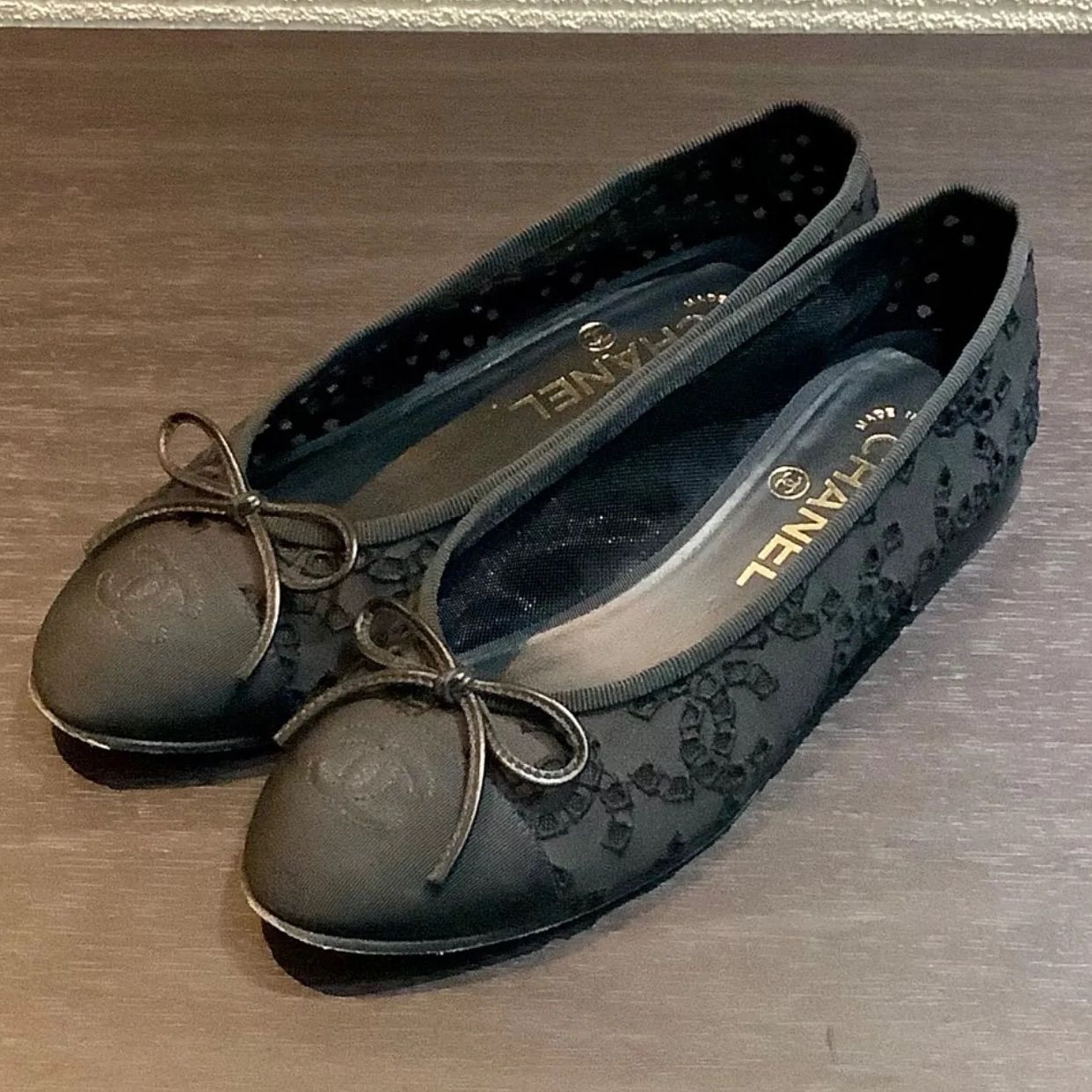 CHANEL シャネルブラックバレリーナ　36 CHANEL シャネルブラックバレリーナ36
