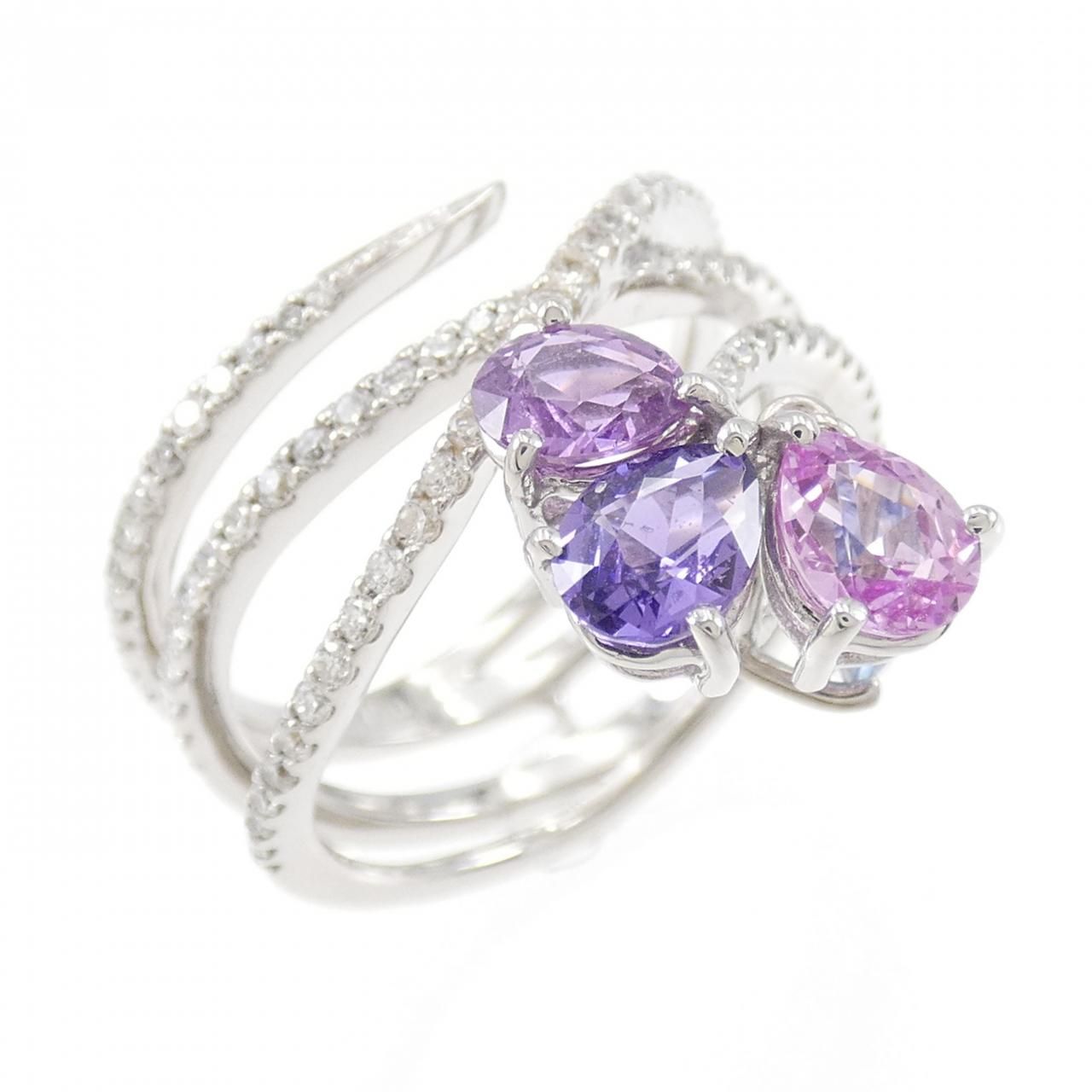 750WG サファイヤ リング 1.60CT
