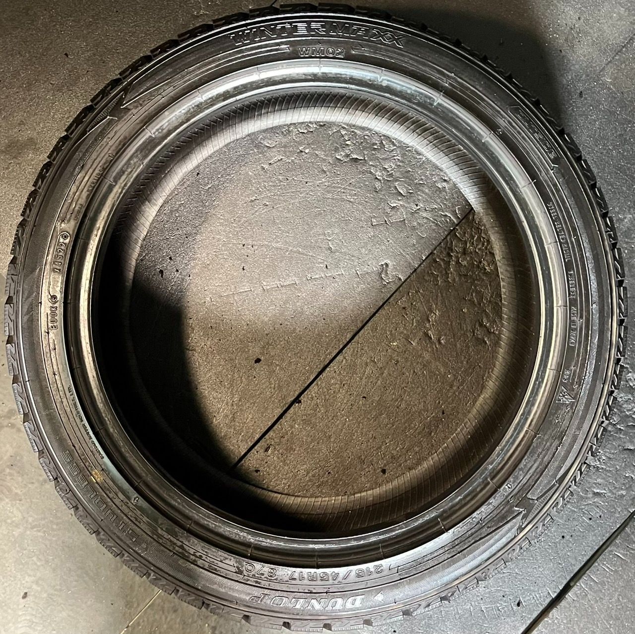 蓄積 製 約8～8.5分山 ダンロップ DUNLOP ウィンターマックス WINTER MAXX WM02 スタッドレス 215 45R17 4本 h_319