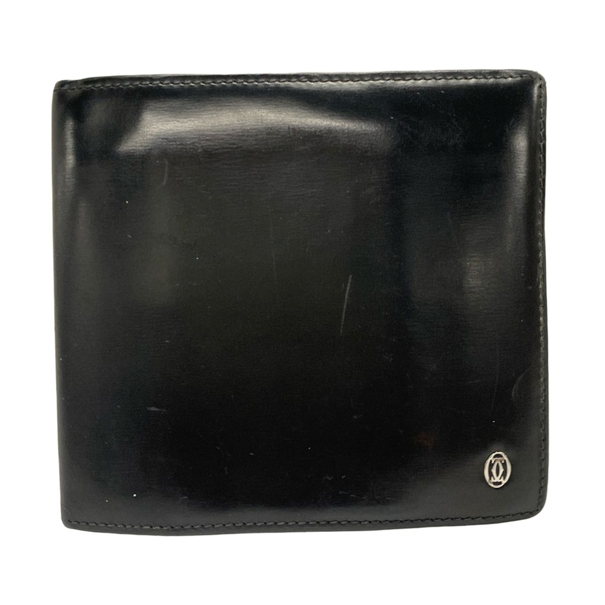 Cartier カルティエ 2つ折り財布 パシャ 黒 レザー
