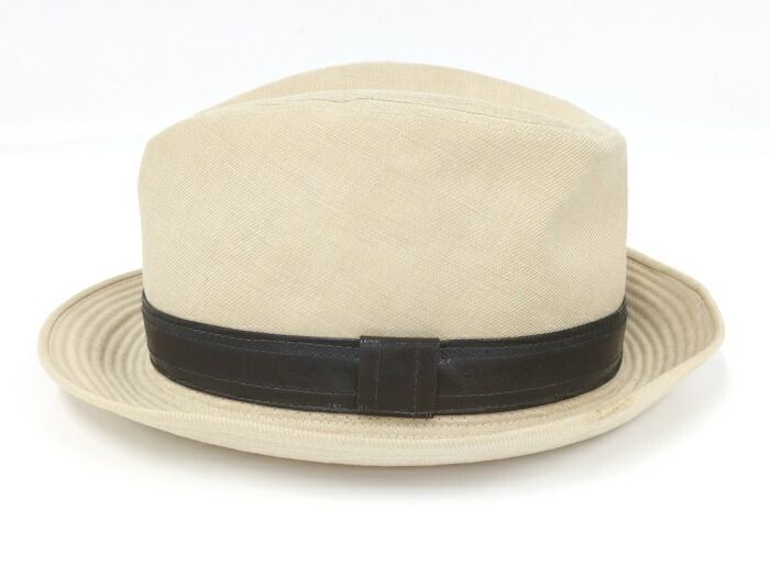 HERMES ハット 帽子 リネン ベージュ 表記サイズ57