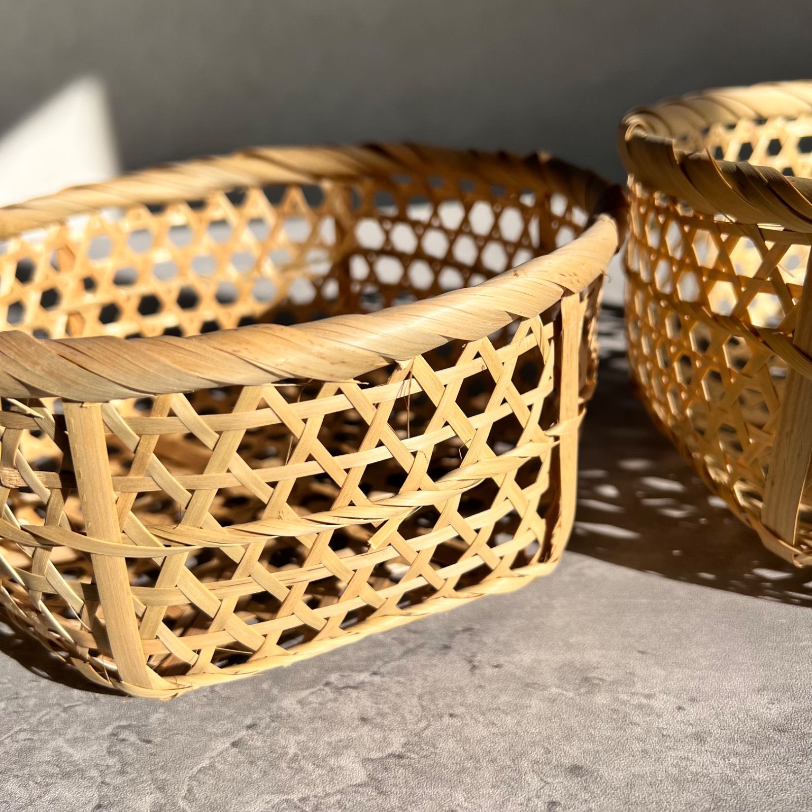 竹細工　カゴ　重なる3点セット 竹籠 3点セット 竹細工 カゴ 重なる3点セット 【公式通販】