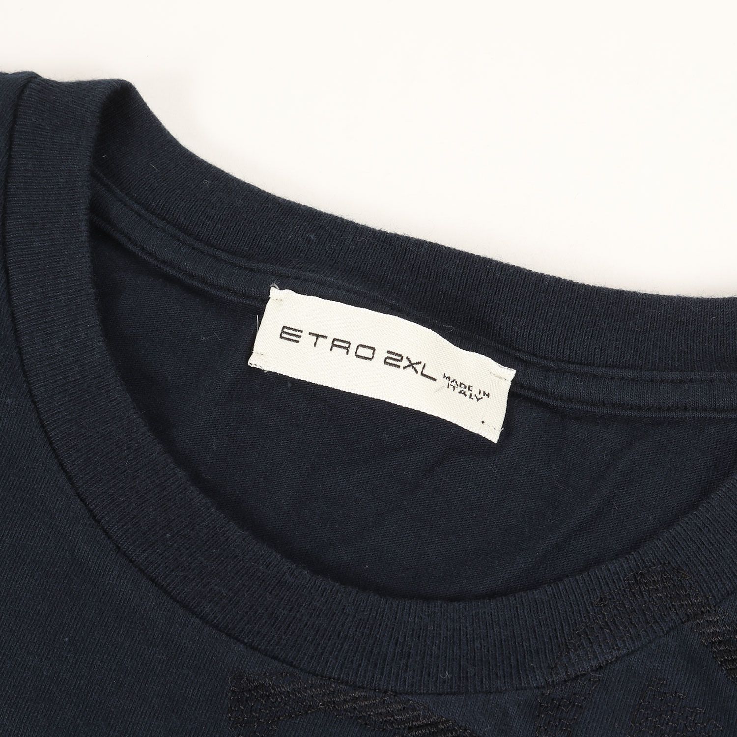 ETRO ロコ刺繍フティ MRMB0008AJ215 B3911 美品】ETRO エトロ Tシャツ サイズ:XXL / ペイズリー刺繍 クルー